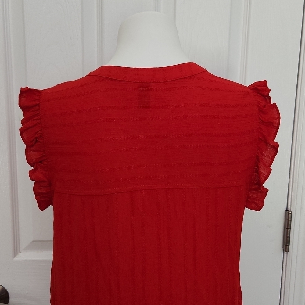 Universal Thread Red Ruffled Shirt - Picture 9 of 12